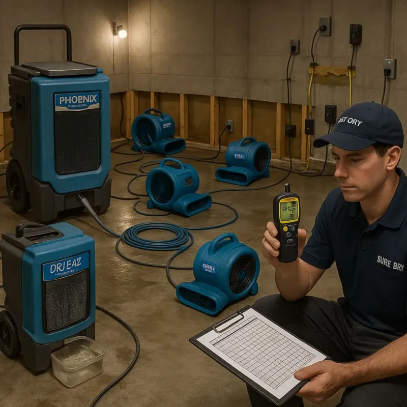 Structural Drying and Dehumidification process in Ponchatoula, LA